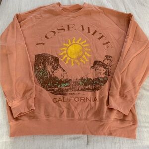 Yosemite Graphic Unisex Sweater - Orange